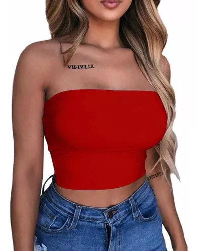 abrazo liberal giratorio Crop Top Rojo | MercadoLibre 📦