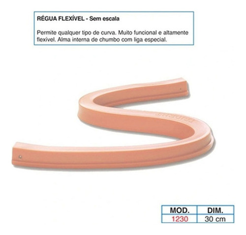 Régua Flexível S/ Escala 30cm Mod 1230 Trident