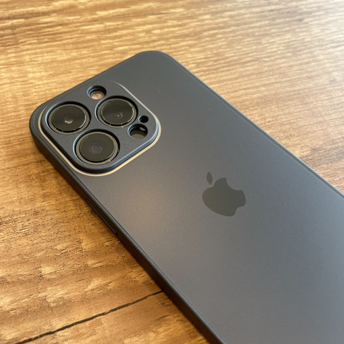 Capa Resistente De Vidro Fosca Para iPhone Borda De Silicone