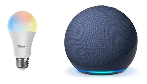 Amazon Echo Dot 5th Gen Asistente Alexa Deep Sea Blue + Lamp
