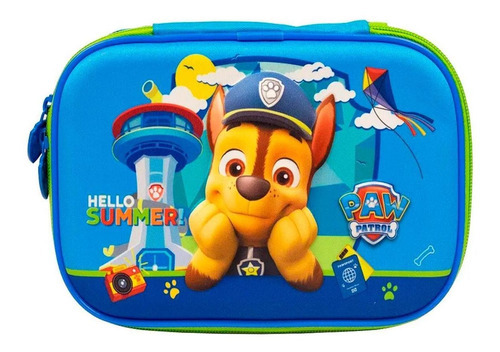 Mochila Rodinhas Chase + Estojo Box Paw Patrol 3d - Xeryus