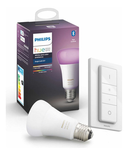Pack Philips Hue Ampolleta Colores Blancos Bt + Hue Dimmer