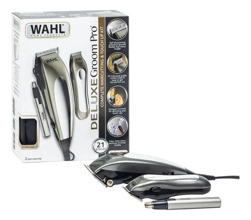 Wahl Deluxe Groom Pro Combo Peluquera 79305-3608 Color Gris