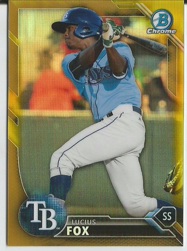 2016 Bowman Chrome Draft Rc Lucius Fox Gold Refractor /50