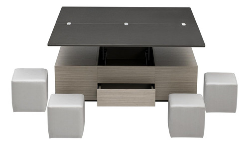 Moderna Mesa Auxiliar 3 En 1 Con 4 Taburetes Para Sala De Es