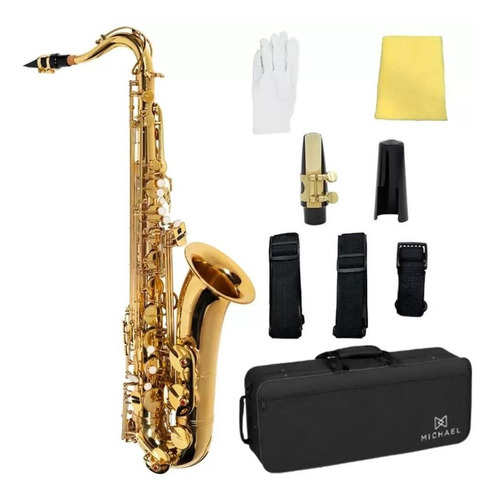 Saxofone Sax Tenor Bb Laqueado Si Bemol C/ Case Michael