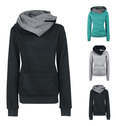 Tops Mujeres Sudaderas Pullover Sudaderas Bicolores 6245