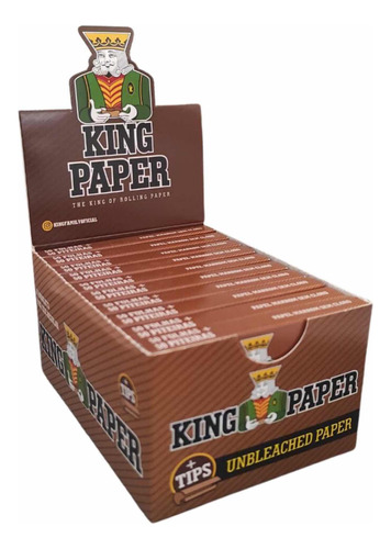 Caja De Papelillos Orgánicos King 20 Librillos + Boquillas