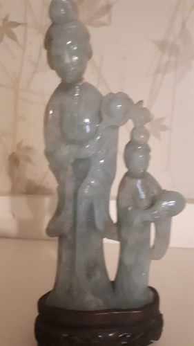 Figura De Monje Hindú Hecha En Jade, A Restaurar.