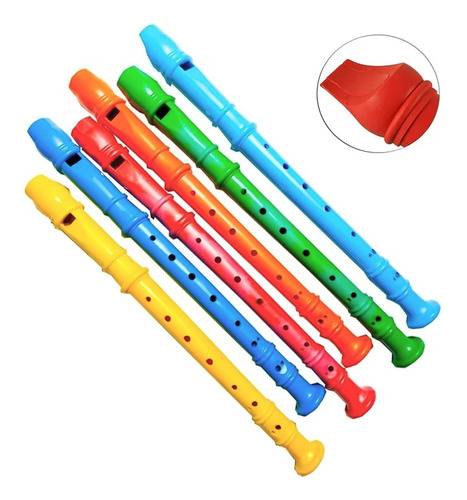 30 Flautas Doce Brinquedo Musical Infantil Coloridas