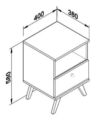 Mesa De Luz Linea Retro Living Dormitorio 1 Cajon Bl Rt3019