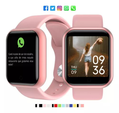 Smart Bracelet Smartwatch 1 1.3" com rede móvel caixa de  plástico rosa