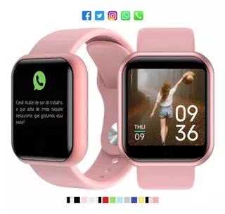 Smartwatch Smart Bracelet 1 1.3" com rede móvel caixa de plástico rosa, pulseira rosa de silicone silicone