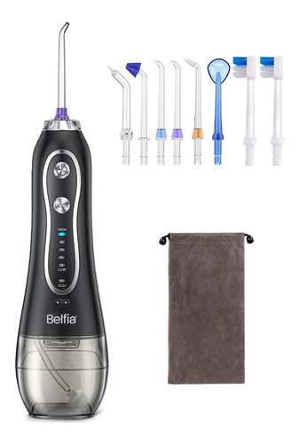 Irrigador Bucal Ducha Dental Water Hf-6 Belfia Con 5 Niveles De Presion Con 8 Picos Usb