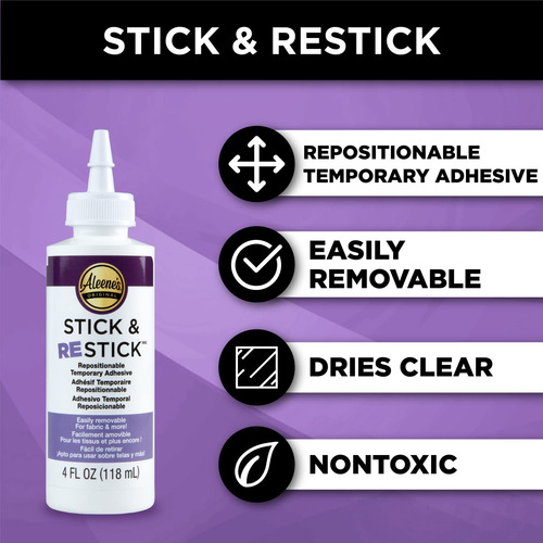 Pegamento Craft Glue Aleene's Stick & Restick, Blanco, Repos