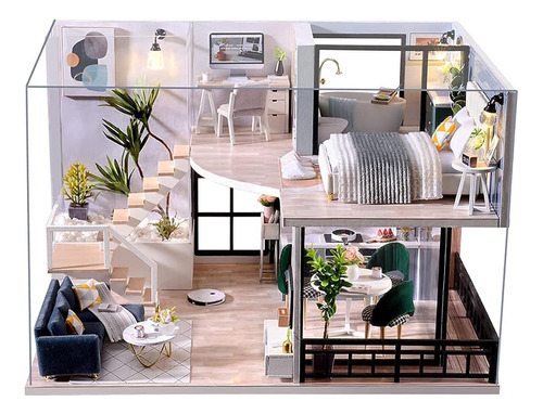 Casa De Muñecas En Miniatura Con Muebles Cozy Time Cutebee