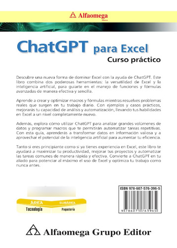 Libro Ao Chatgpt Para Excel, Curso Práctico