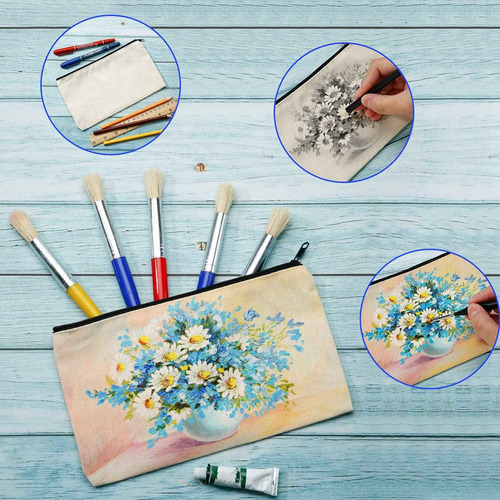 20 Bolsas De Maquillaje De Lona Con Cremallera, Estuches Par