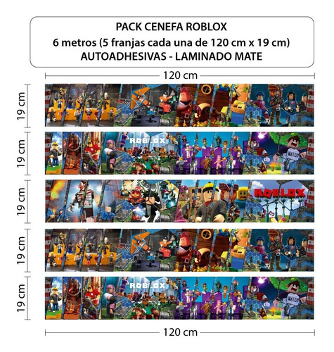 Imagen 2 de 2 de Cenefa Roblox Vinilos Decorativos 6 Mts