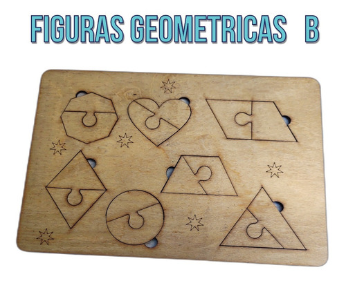 Imagen 1 de 5 de Juego De Figuras Geometricas Madera Juego Didactico Niños B
