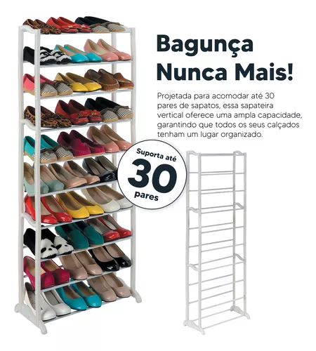 Sapateira Vertical para até 30 Pares com 10 prateleiras