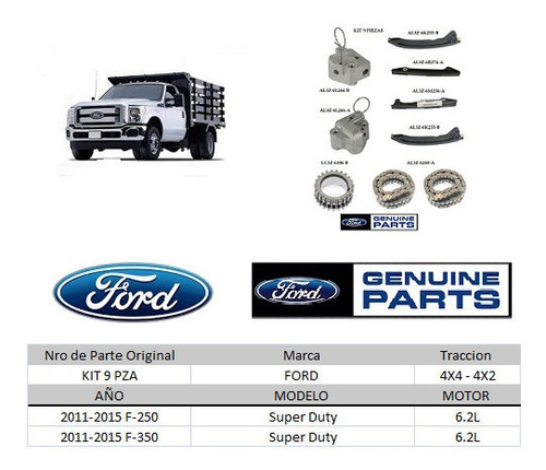 Kit Cadena De Tiempo Original Ford Súper Duty F250 F350 6.2