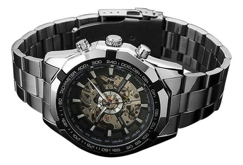 Skeleton Relojes Automáticos Para Hombres Plata Inoxidable S