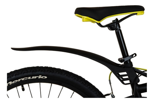 Imagen 3 de 4 de Mountain bike Mercurio Doble Suspensión Kaizer DH 2020 R26 21v frenos v-brakes color negro/amarillo con pie de apoyo