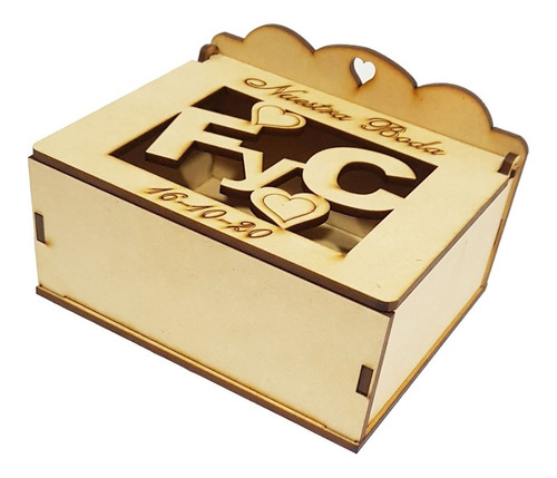 Imagen 3 de 3 de 10 Cajas Fibrofacil Personalizada Boda 15 Años Souvenirs Mdf