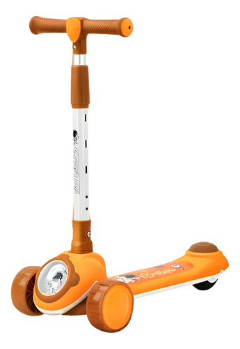 Patinete Infantil 3 Em 1 Com Cesto Luzes Som Amarelo Way