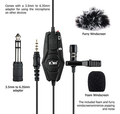 Micrófono Lavalier De Solapa Con Clip Lav Para Sony Zv-1f Zv