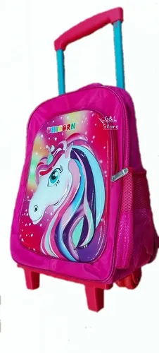 Morral Mochila Unicornio 5d Doble Llanta Siliconada