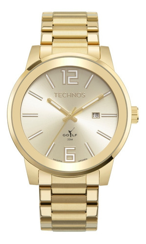 Relógio Technos Masculino Golf Dourado 2115mxc 4x