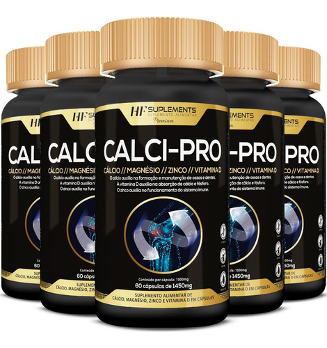 5x Calci-pro Premium 1450mg 60caps Hf Suplements