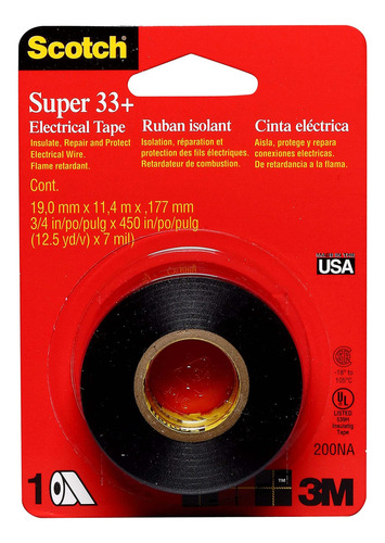 Super Cinta Electrica Yarda Negro Rollo