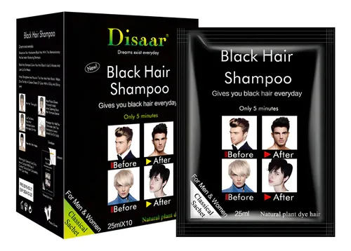 comprar Shampoo Cubre Canas Tinte Rapido Negro 5 Minutos 10 Sobres
