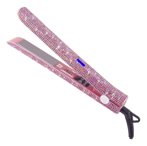 F Plancha De Cabello Con Diamante Y 22mm Placas Negro