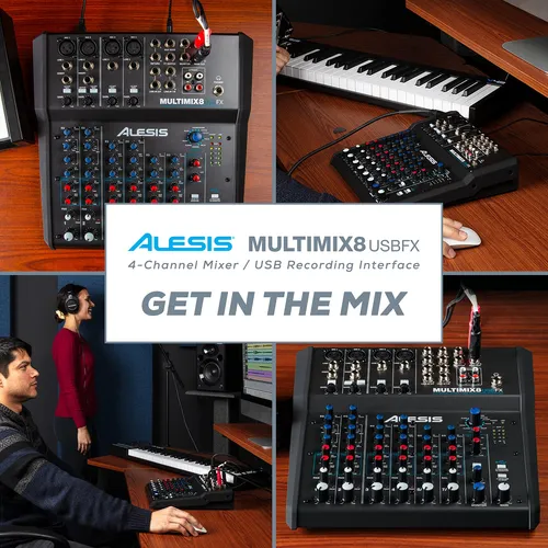 Mezclador Alesis Multimix 8 Usb Fx 8 Canales Con Efectos Int