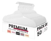 Comprar Velvet Hangers Lux Decor White, Paquete De 50 Prendas Antide