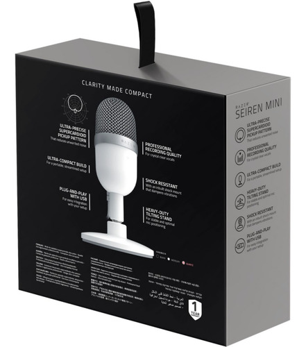 Micrófono Razer Seiren Seiren Mini condensador supercardioide blanco mercurio