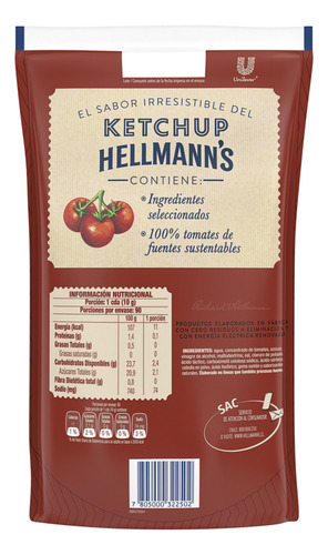 Hellmann's Ketchup Regular Doypack 900gr