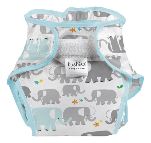 Kushies Panal Impermeable Para Bebes, Elefantes Blancos