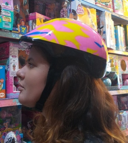 Kit Proteção Capacete Cotoveleira Joelheira Rosa Kj19rs