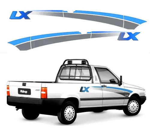 Adesivo Faixa Lateral Compatível Fiat Fiorino Lx 94 Azul
