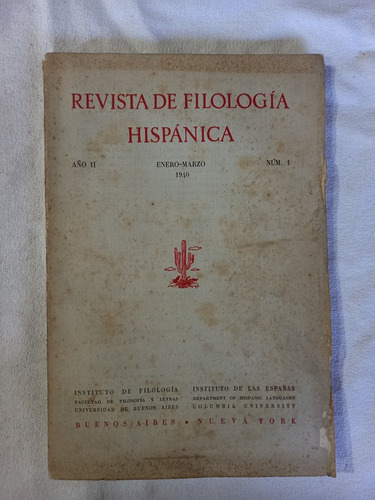Revista De Filología Hispánica 1940 Américo Castro Spitzer