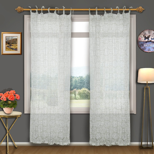 Taran Living Juego 2 Panel Cortina Transparente Estampado 40