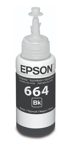 Tinta Epson Original T664 L355 L380 L395 L495 L1300 Negra