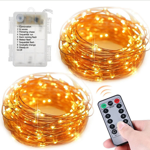 Luces Navideñas Led Impermeables Con Control Remoto De 8 Mod