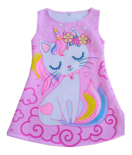 Vestido Para Niñas De Gatos - H