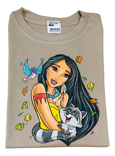 Camiseta Estampada Pocahontas Caricatura Disney